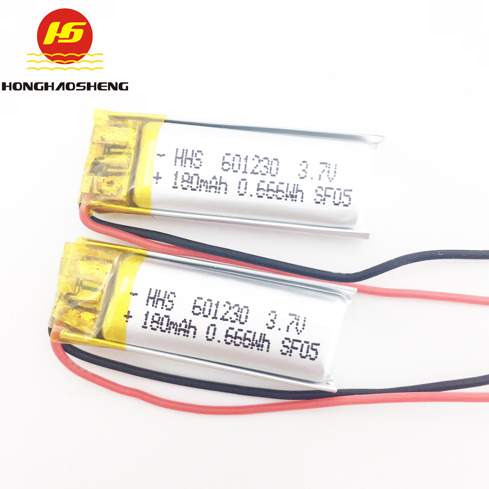 厂家直销501230 3.7 180mAh智能穿戴蓝牙音响等锂电池微型