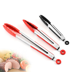 硅膠食物夾烤肉燒烤夾蛋糕烘焙麵包夾7寸9寸12寸三件套食物夾