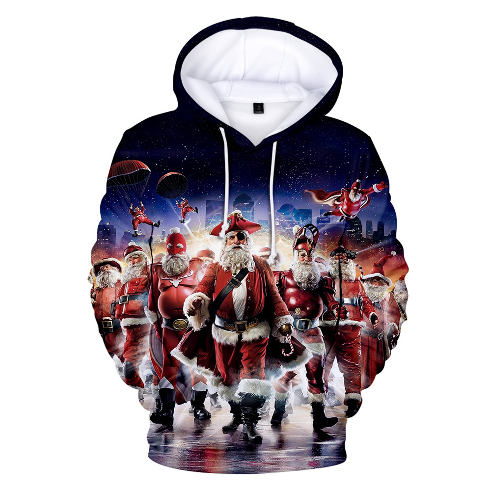 Pull à capuche Noël 3D bonhomme de neige - Ref 3423547 Image 134