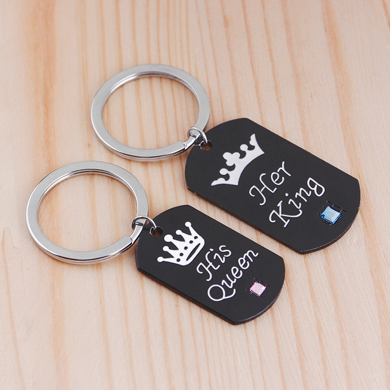 Fashion Crown Lettering Necklace Keychain Set display picture 9