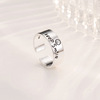 One size fashionable retro ring with letters, silver 925 sample