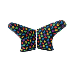 Cross-border hot-selling PU golf club cover, colorful waterproof foot-shaped straight putter cover, dropshipping from the source factory