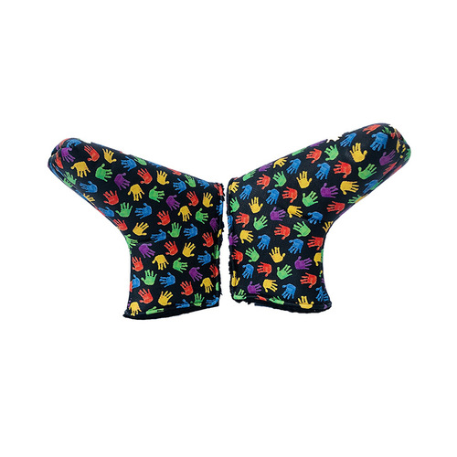 Cross-border hot-selling PU golf club cover, colorful waterproof foot-shaped straight putter cover, dropshipping from the source factory