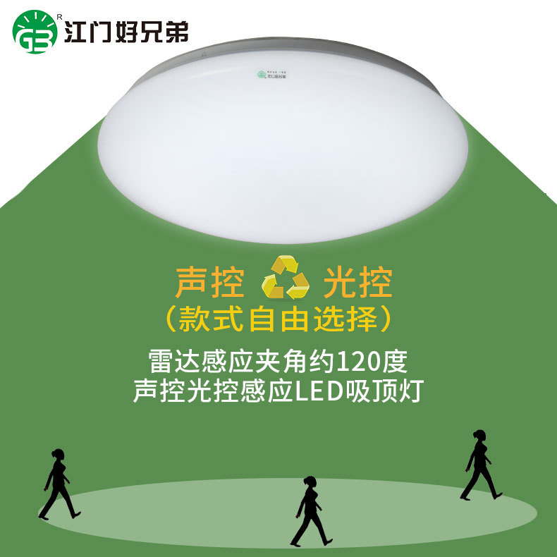雷达人体感应声控灯厕所led楼道家用超亮吸顶灯走廊过道楼梯|ms