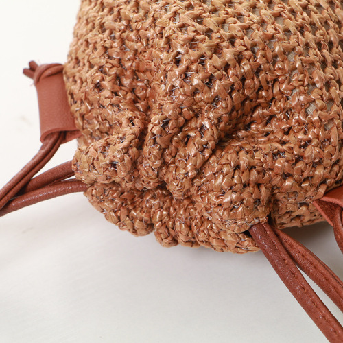 Straw woven women mobile phone bag