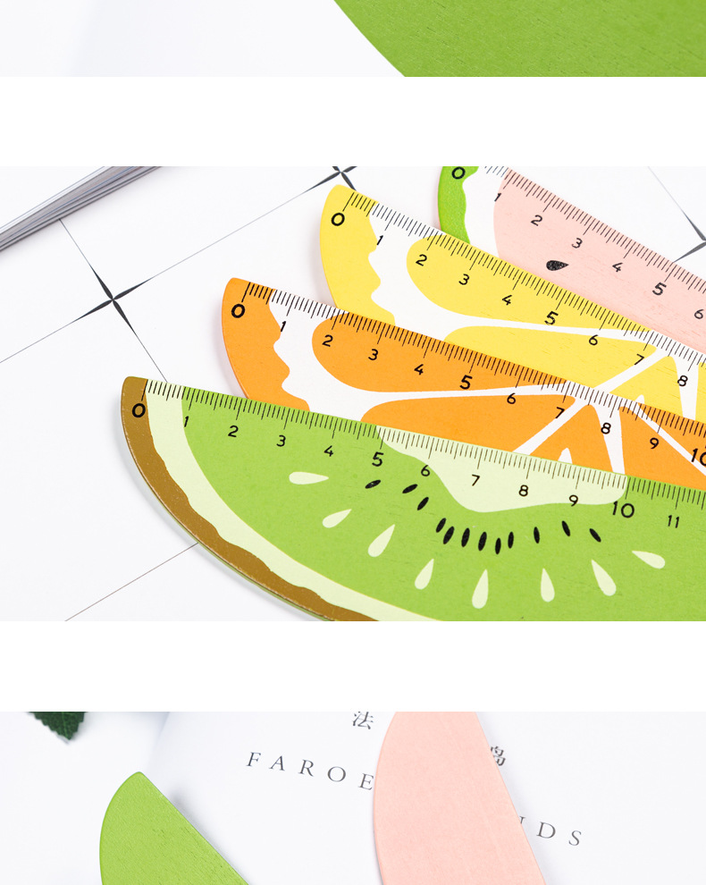 Cute Cartoon Fruit Pattern 15cm Ruler Student Creative Stationery Wholesale display picture 2