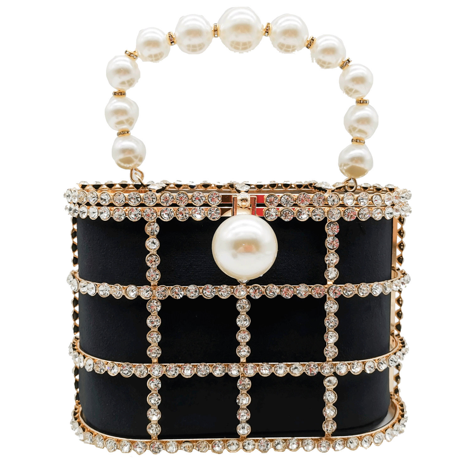 New Fashion Female Bag Metal Bucket Bag Pearl Diamond Bag Handbag With Chain Bag Wholesale display picture 8