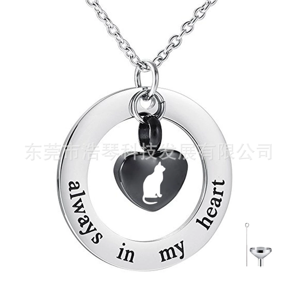 Внешняя торговля ювелирные изделия в форме сердца флакон духов кулон памятные ПЭТ пепел ожерелье из нержавеющей стали кольцо Набор Сердце пепел кулон