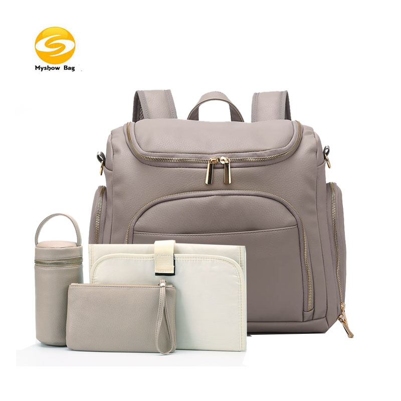 Cross-border Hot Sale Source Factory Direct Supply PU Mummy Bag, Multifunctional New Style Mummy Backpack Backpack Mother And Baby Bag