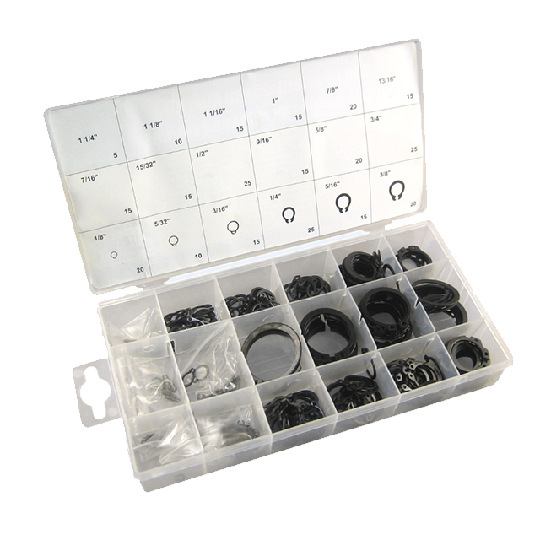 300PCS外卡/挡圈/开口挡/卡簧/轴用/组套 300只+盒子1只