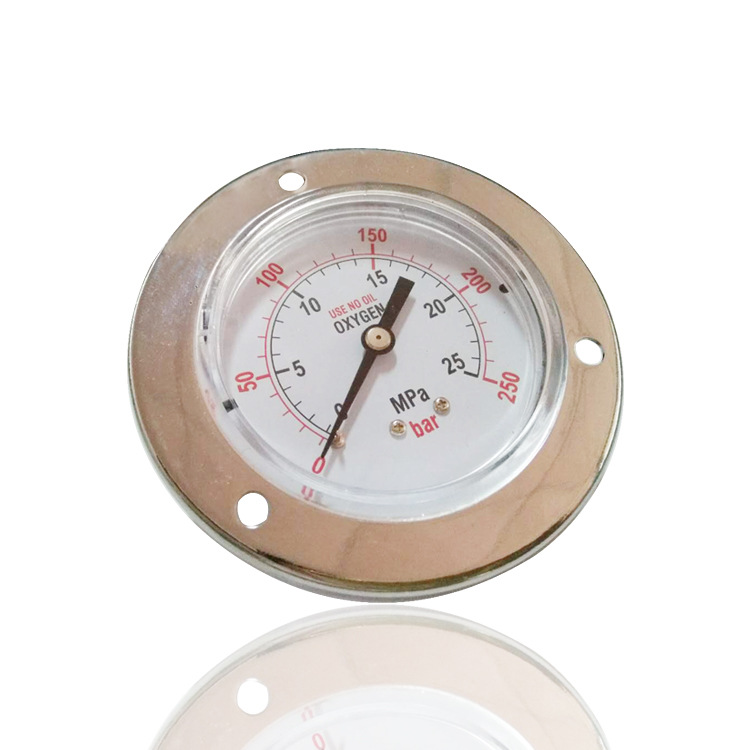 供应轴向带前边氧气表埋入式氧压表特气压力表禁油YO-60ZT 25MPA