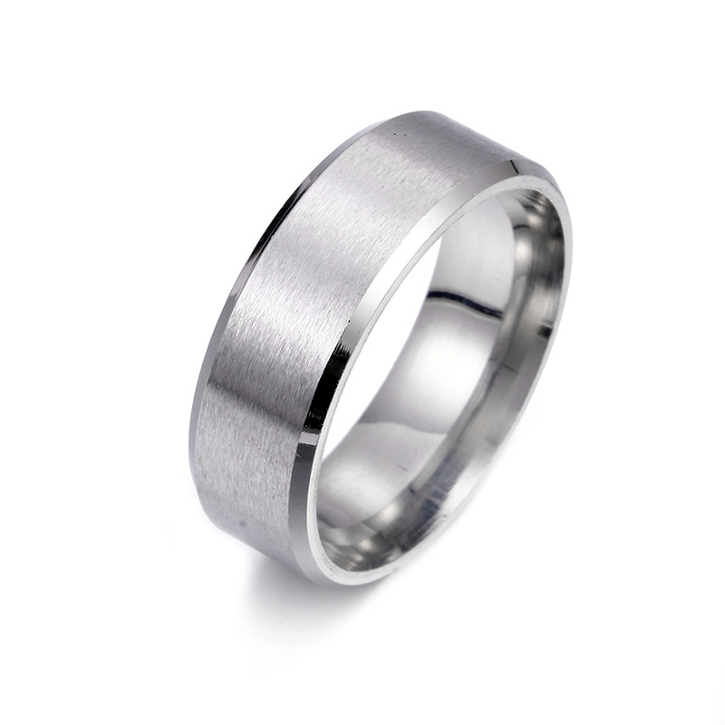 8mm Matte Stainless Steel Men's Ring Simple Fashion Jewelry Wholesale display picture 10