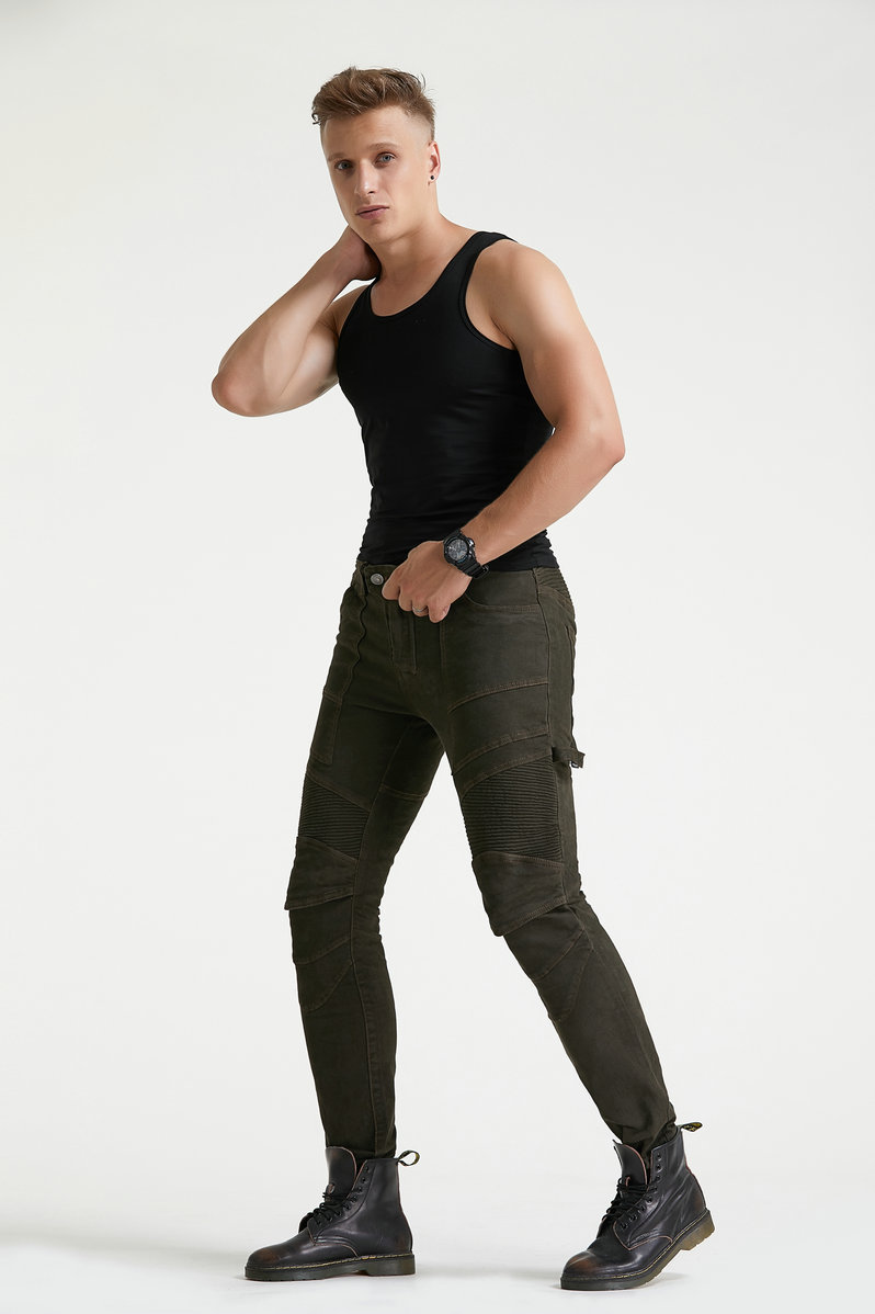 Directo de fábrica nuevos pantalones de montar a caballo de la motocicleta pantalones vaqueros de carreras resistentes a la caída de alta elástica suelta Cuatro Estaciones de los hombres y las mujeres