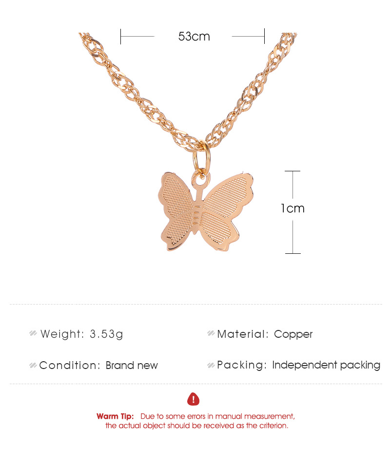 New Necklace Simple Small Butterfly Temperament Clavicle Chain Female Personality Wild Necklace Neck Chain Clavicle Chain Wholesale Nihaojewelry display picture 1