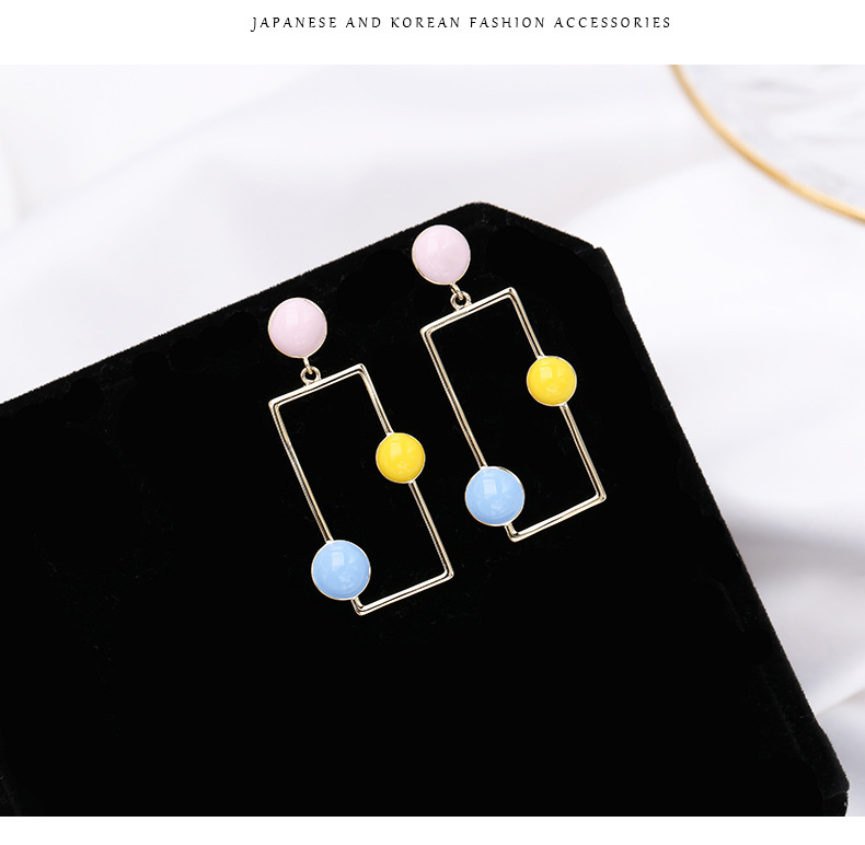 Temperament Simple Geometric Drop Oil Painted Earrings Earrings display picture 10