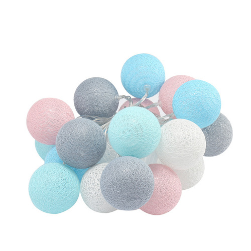 Cotton Ball Light String Festival Decoration Ins Girl's Room Decor Wedding Anniversary Declaration Ball Light LED Color Light String