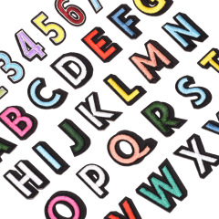 學校幼兒園學號記號布貼補丁貼背膠刺繡數字花朵布貼小尺寸布貼