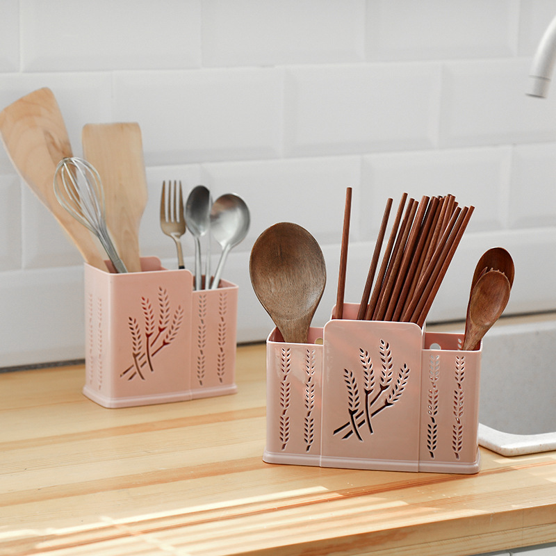 multi-function kitchen chopsticks storage box originality Tableware spoon Leachate storage box household Free punch Chopstick