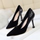 278-11 European and American fashion simple high-heeled suede stitching SNAKE-GRAIN women's shoes sexy slim nightclub single-shoe high-heeled shoes