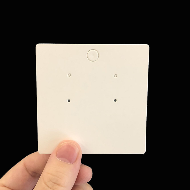 7*7cm空白卡片韩版耳钉包装卡纸耳环白色方卡吊牌挂耳饰卡纸