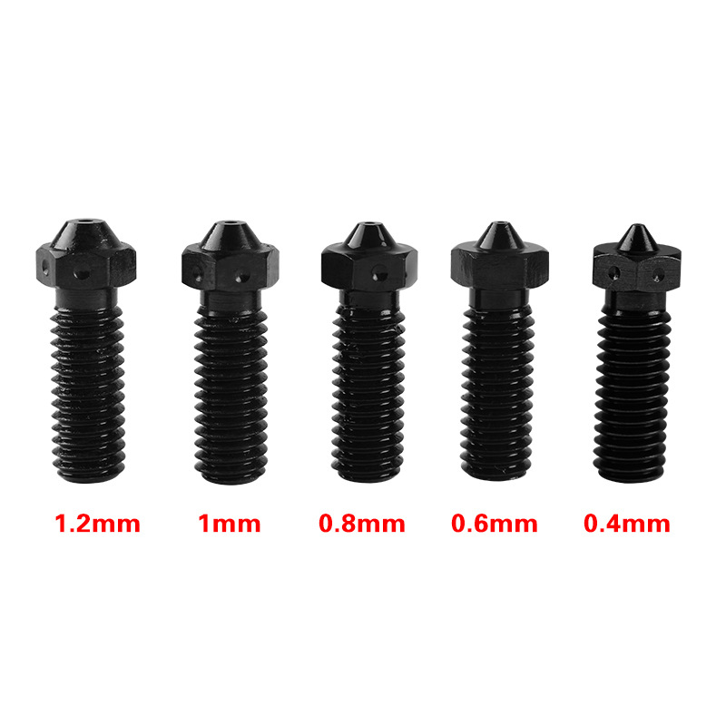 3D打印机配件 Titan Aero Hotend V6黑硬化钢 火山加热块喷嘴