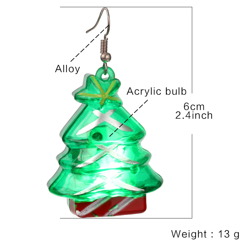 Christmas Simple Style Christmas Tree Plastic Festival Earrings 1 Pair display picture 9