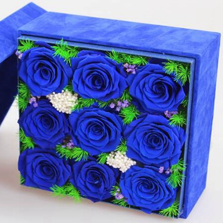 正方形花盒七夕节礼盒 花盒 永生花礼盒花 首饰盒对戒盒 礼品盒