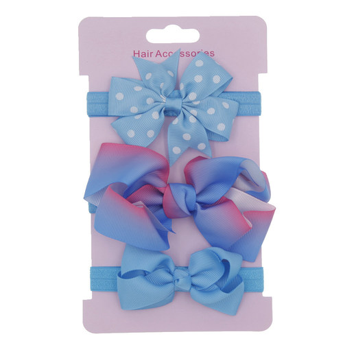 New children's hair accessories bow headband three-piece set baby headwear headband card set factory direct sale