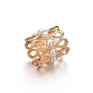 5g Weight Scarf Ring Classification Daily Occasion Alloy Material Geometric Pattern All Seasons Season Women's Gender Enamel, Pearl, Hollow Out Design Simple Style Style Women's Simple Style Geometric Alloy Enamel Pearl Hollow Out Scarf Ring 5