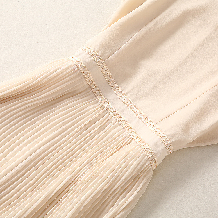 0421-11 压褶长款大摆连衣裙码数SMLXL材质聚酯纤维