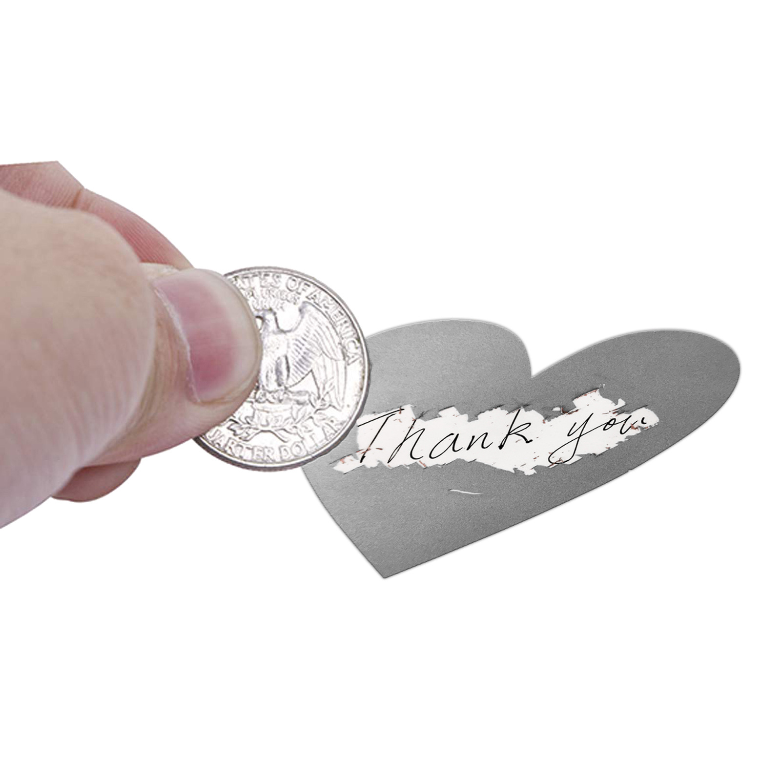 Roll Heart-shaped Scratch Rose Gold Sticker Labels Roll
