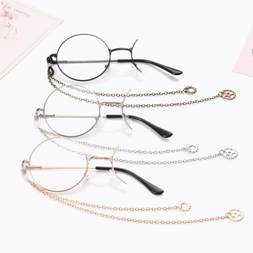 Manyun Lolita Lolita retro half-frame gear monocle student two-dimensional personalized glasses