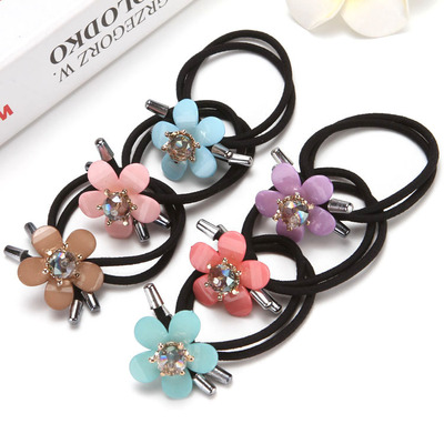 韩版水晶大花朵发圈 扎头发橡皮筋皮套头绳 2元店地摊货源批发|ms