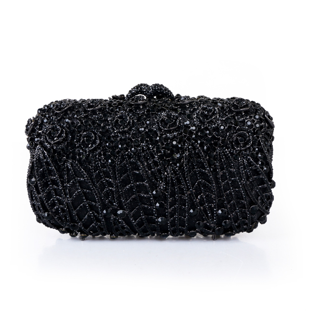 Bolsas de banquete de damas europeas y americanas no vacías de metal rosas de diamantes bolsas de cena de cristal hechas a mano con diamantes Aliexpress