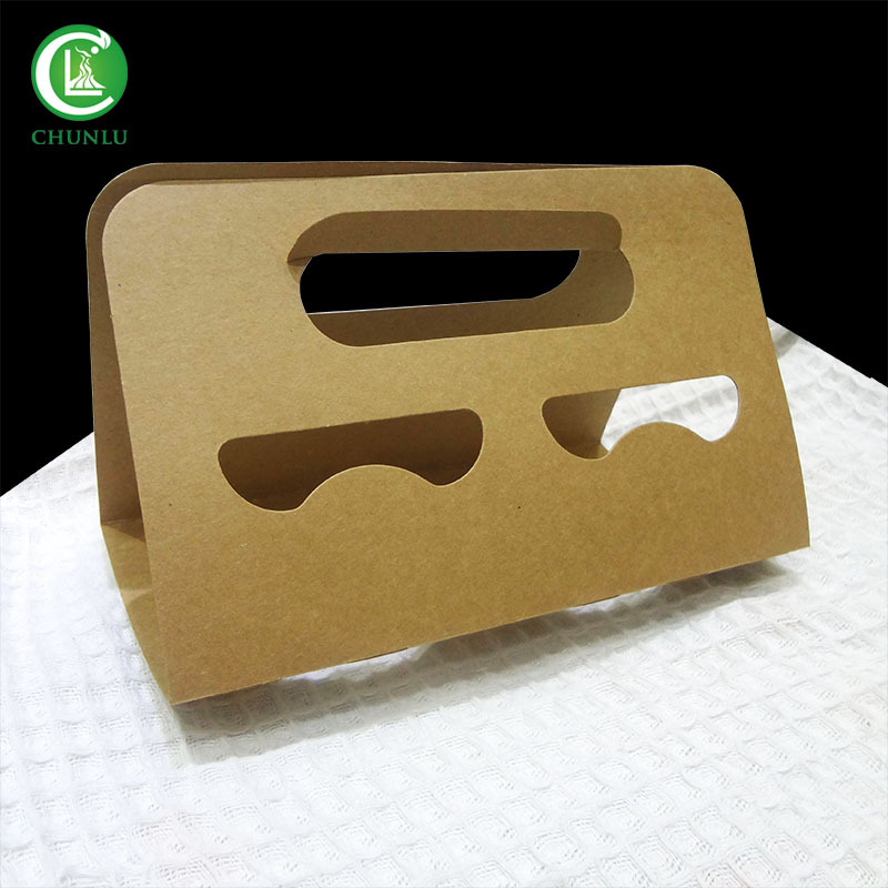 淳露加厚手提杯托咖啡奶茶外卖打包杯托现货2杯4杯可定制量大从优