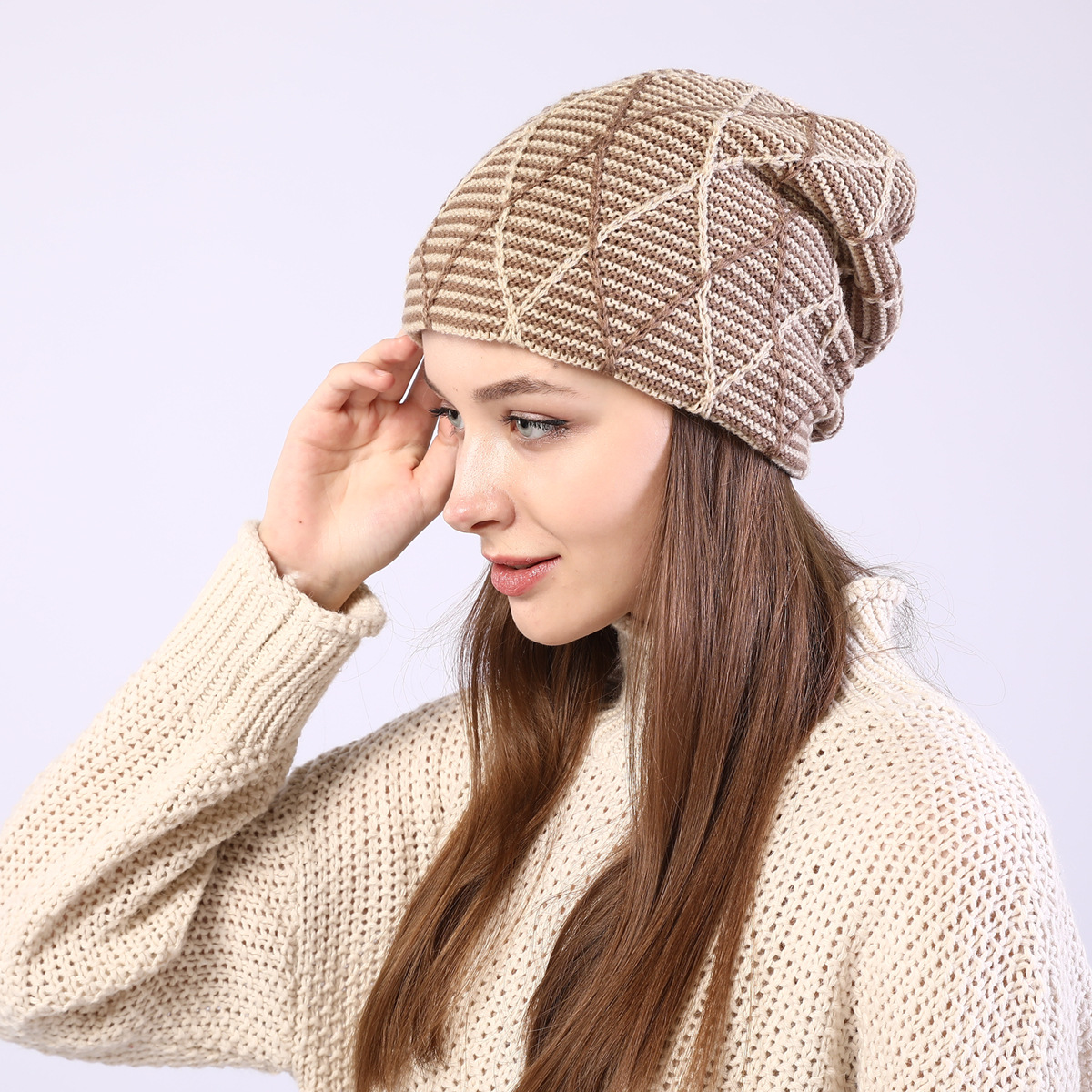 Knitted Beanie Hat For Autumn And Winter Warm Ear Protection_voghion.com