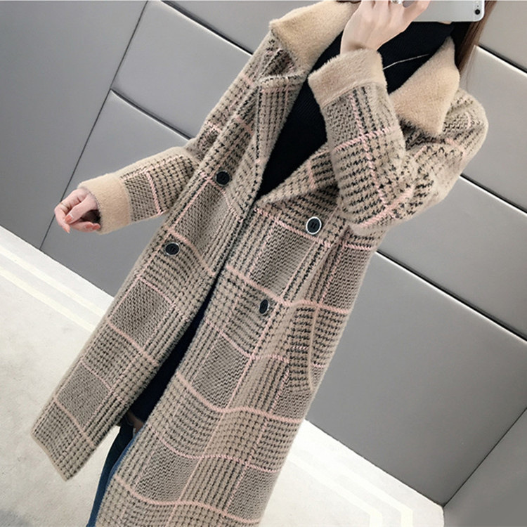 A1577 1020K ÁO LEN NỮ ES12A ÁO LEN DÁNG DỘNG KẺ CARO MÙA XUÂN THU ĐÔNG PHONG CÁCH HÀN QUỐC KẺ CARO DÀY ẤM THỜI TRANG NỮ G03 SẢN PHẨM MỚI