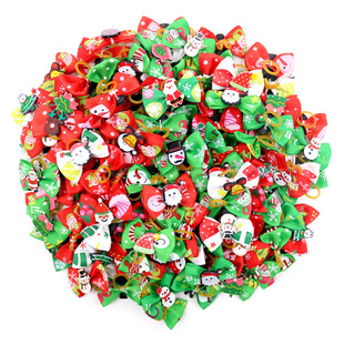 Amazon new Christmas pet head flower rubber band Dog Teddy spot wholesale