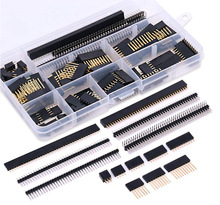 112Pcs 2.54mm公头和母头引脚连接器分类套件 分离式PCB板引脚头