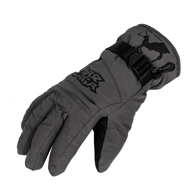 厂家现货日韩跨境青少年户外骑行滑雪手套防水防滑耐磨手背拉链