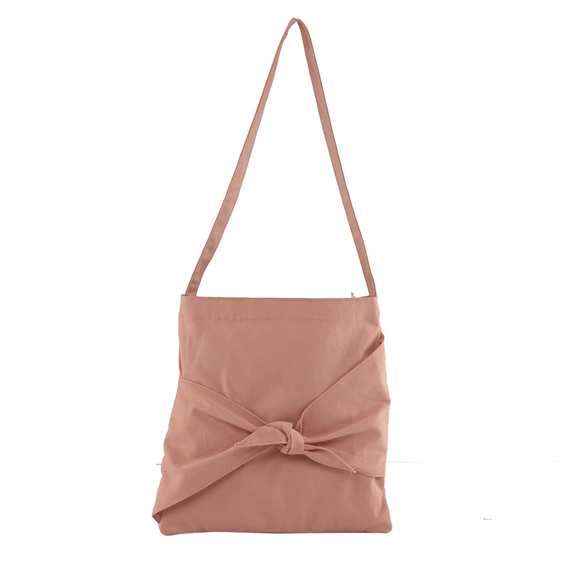 Fresh Bow Simple Canvas Bag Shoulder Bag Chic Literary Female Messenger Bag display picture 23