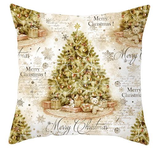 18'' Cushion Cover Pillow Case Christmas gold snowflake peach skin cushion cover sofa cushion cover customization