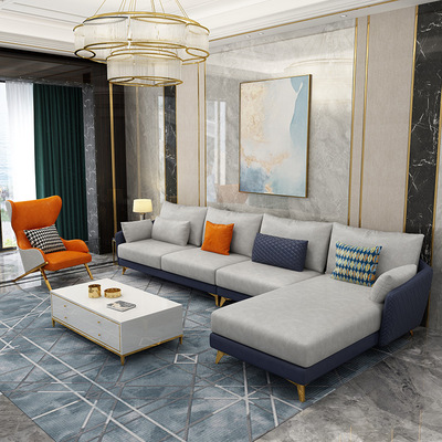 极简轻奢科技布沙发后现代北欧布艺沙发组合简约现代小户型客厅