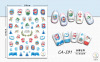 Christmas cartoon nail stickers for manicure, waterproof sticker, with snowflakes