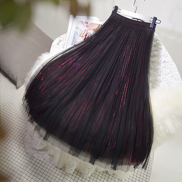 Summer long pleated skirt