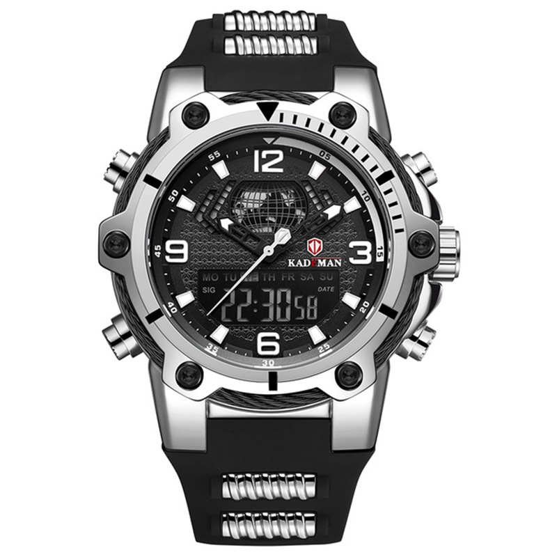 KADEMAN cardeman K9055G nuevos hombres reloj despertador calendario multifunción deportes impermeable cinta reloj