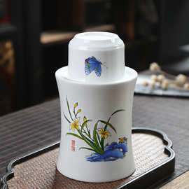 景德镇酒具套装 陶瓷温酒器暖酒壶烫酒壶 酒杯酒壶三两装可定