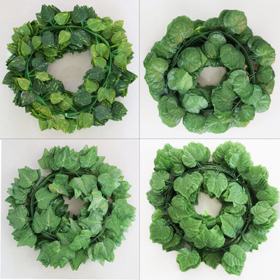 葡萄葉葡萄藤吊頂裝飾綠葉藤蔓仿真葉子藤條植物花藤仿真藤條leaf