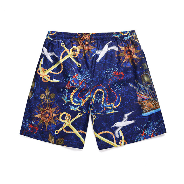 New Shorts Tide Creative Navigation Chart Printed Beach Trousers  