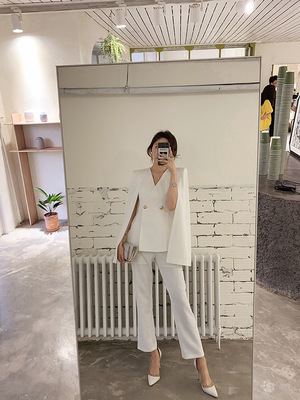 2019春秋新款时尚气质休闲职业简约收腰显瘦显腿长直筒长裤女5865|ms